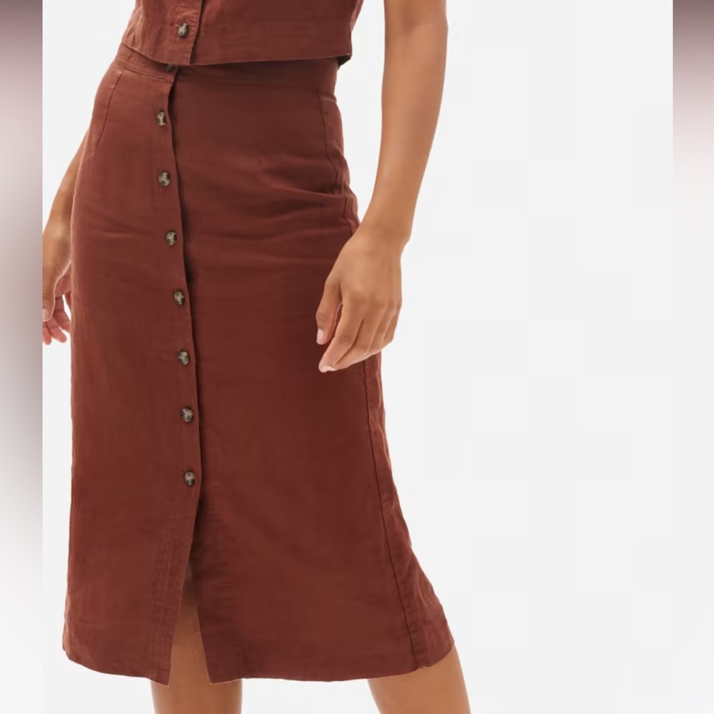 Everlane - Linen Button-Front Skirt - 4